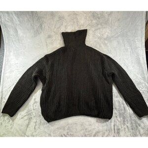 Falls Creek Sweater Women's 2X Chunky Knit Turtleneck Black Warm Winter Pullover